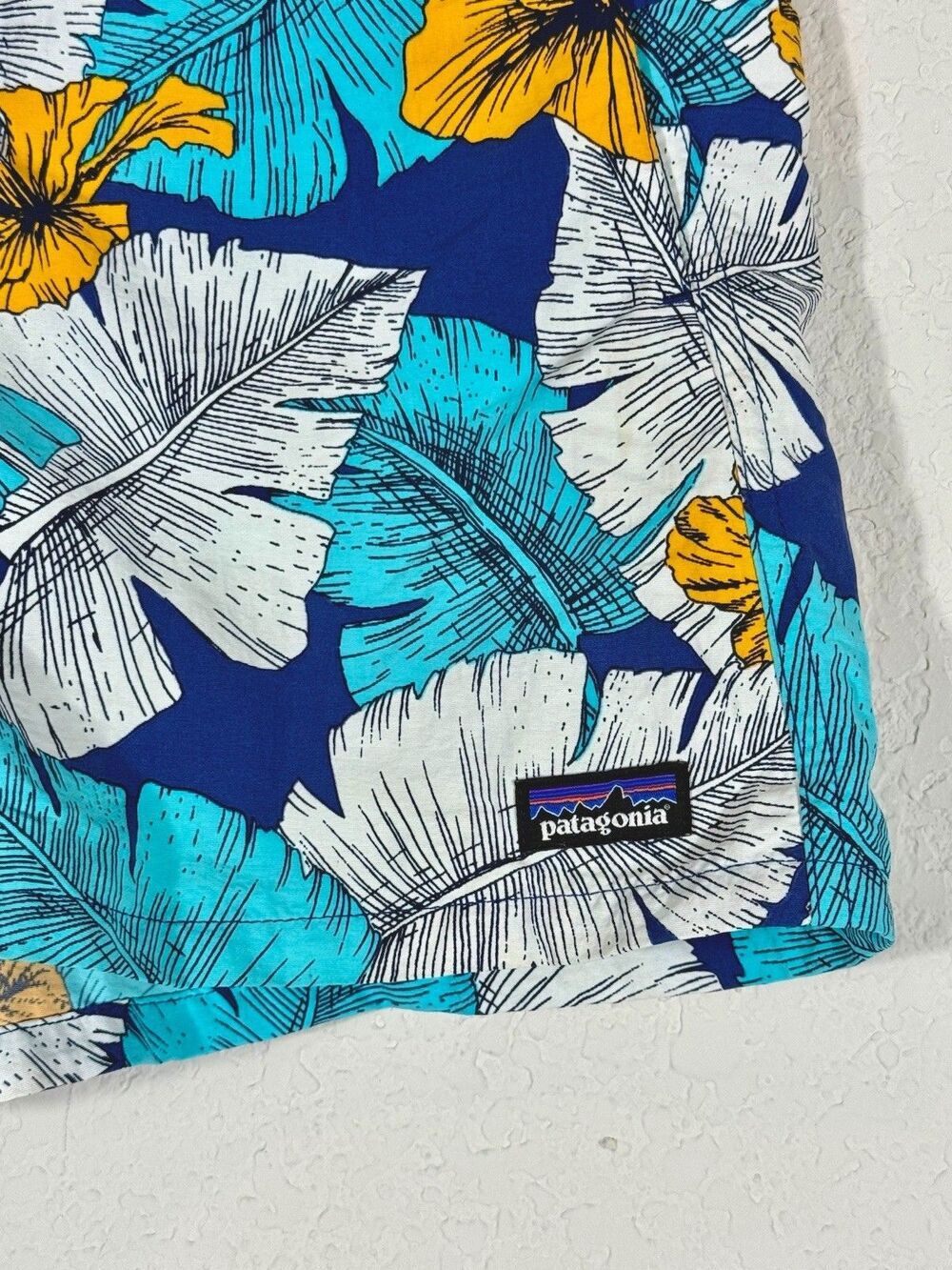Patagonia Women’s Shorts XS Tropical Floral Blue Nylon Beach Outdoors Baggies - Picture 4 of 8